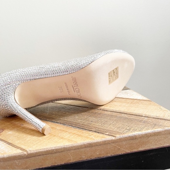 Jimmy Choo Taliah Pave Crystal Peep Toe Heels - Picture 8 of 11